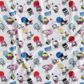 Ivory White & Kitty Story Kid's Digital Printed Fabric